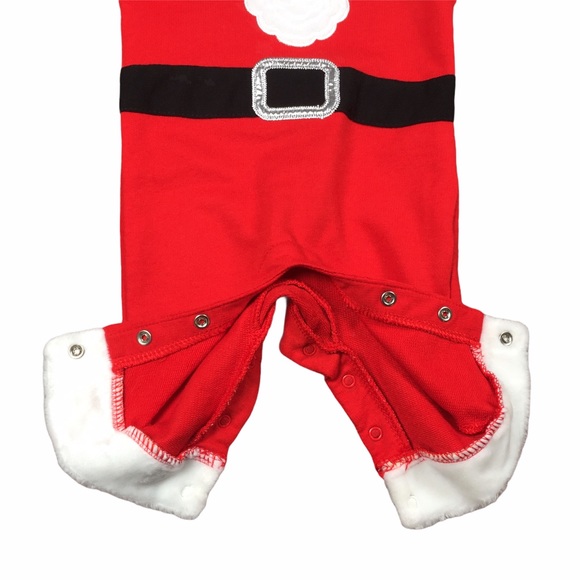 Baby Boy Santa Hooded Romper Outfit NB. - Picture 5 of 8